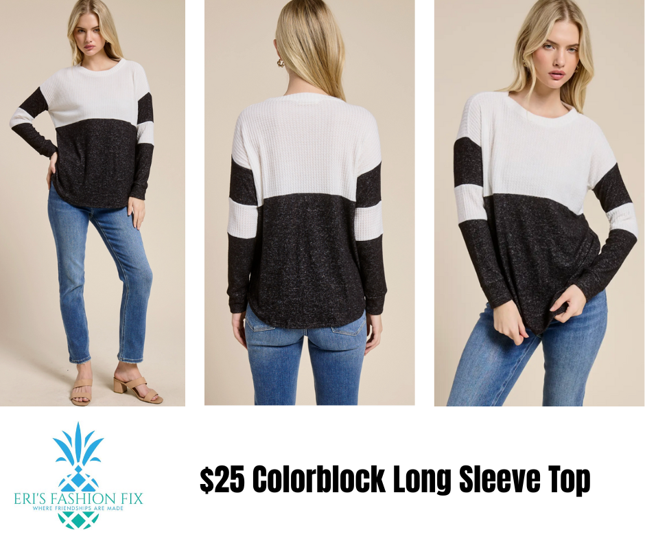 CA Colorblock Long Sleeve Top