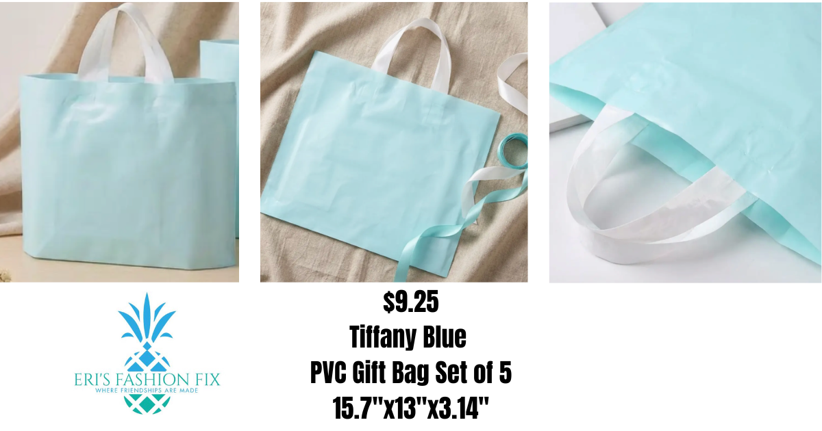BH Tiffany Blue PVC Gift Bag Set of 5