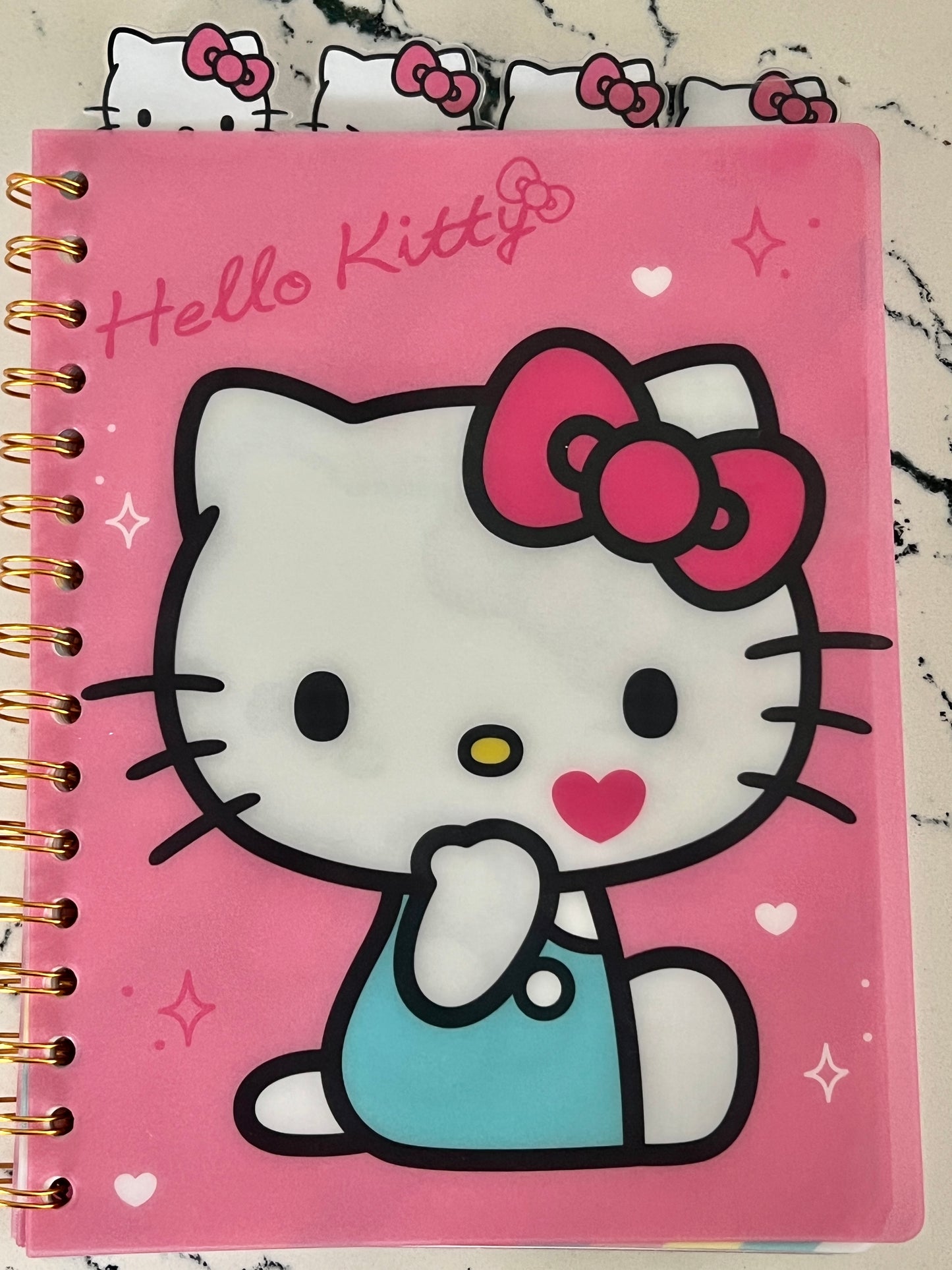 HELLO KITTY 4 TABBED SPIRAL JOURNAL 6.75" x .75" x 8.5"