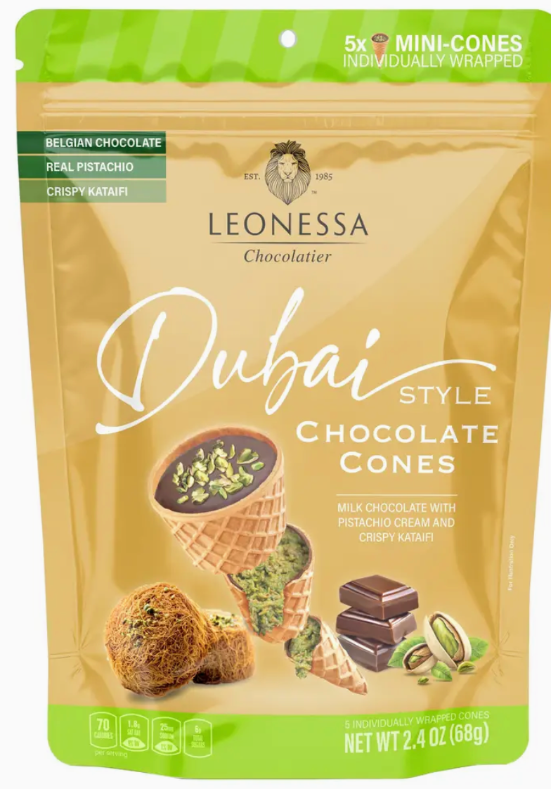 GJ Dubai Milk Choc Pistachio Mini-Cones 2.4oz