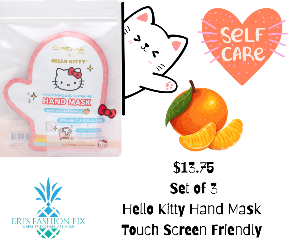 THE CREME SHOP X HELLO KITTY SWEET TANGERINE SCENTED HAND MASK SET OF 3