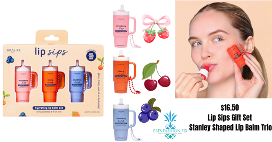 SPA Stanley Shaped Lip Balm Trio  Lip Sips Gift Set
