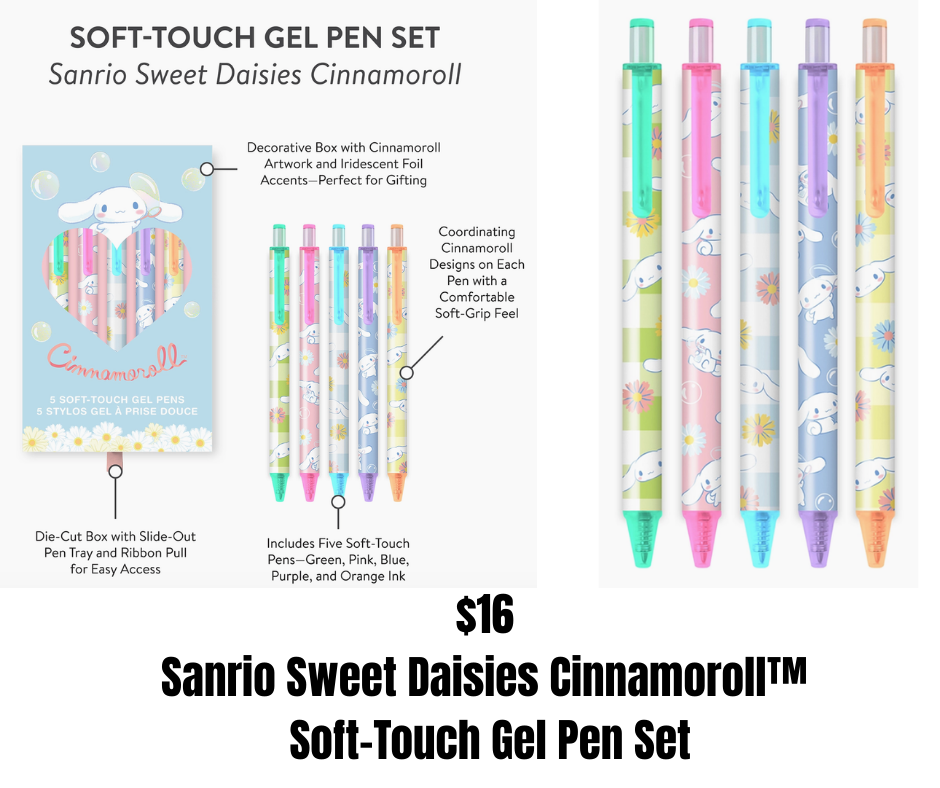 Sanrio Sweet Daisies Cinnamoroll™ Soft-Touch Gel Pen Set