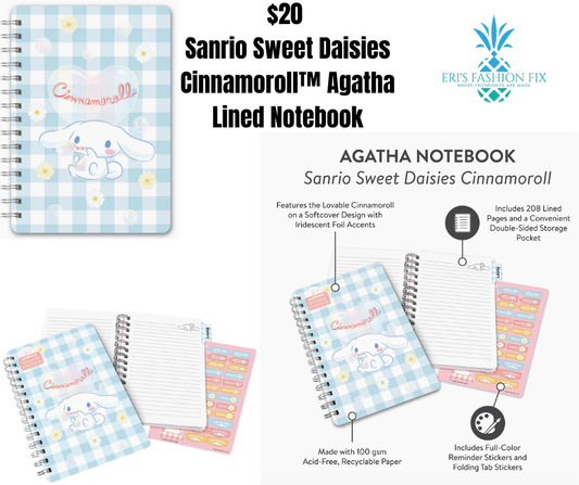 Sanrio Sweet Daisies Cinnamoroll™ Agatha Lined Notebook