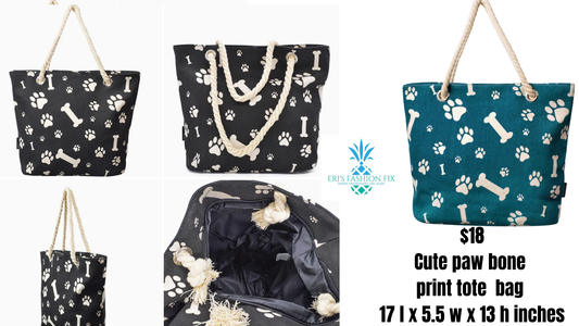 JO Paw Bone Print Tote Bag