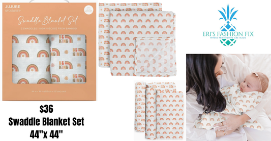 Swaddle Baby Blanket Set Be Kind Rainbows