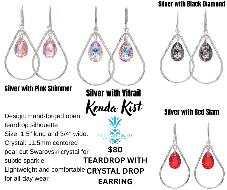 Kenda Kist TEARDROP WITH CRYSTAL DROP EARRING