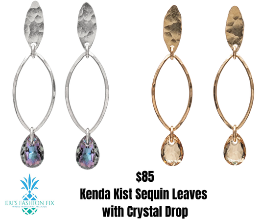 Kenda Kist Sequin Leaves with Crystal Drop