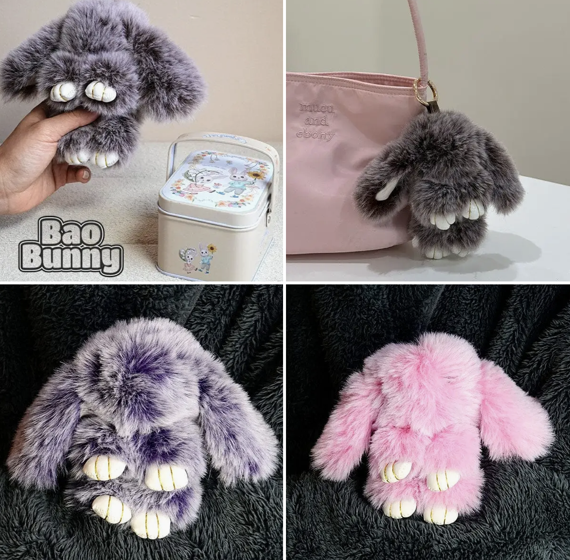 Blind Box Bao Bunny Furry Kawaii Plush Keychain Mystery Tin (1pc)
