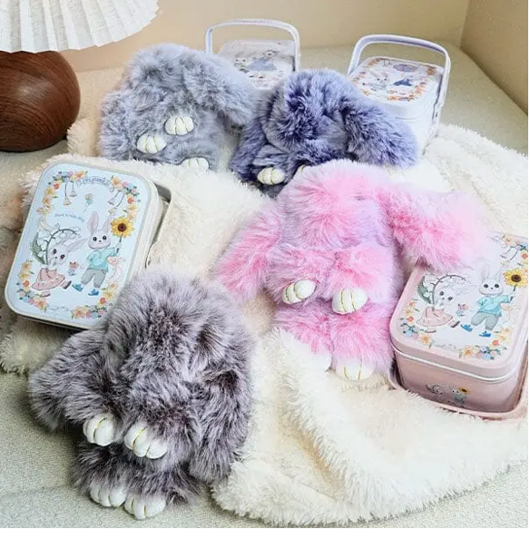 Blind Box Bao Bunny Furry Kawaii Plush Keychain Mystery Tin (1pc)