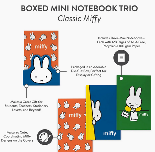 Miffy Boxed Mini Notebook Trio Classic Miffy