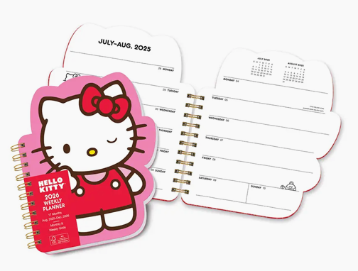 2026 Hello Kitty Playful Pink Die-Cut Weekly Planner