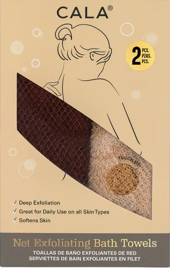 JO Cala Net Exfoliating Bath Towels 2Pcs