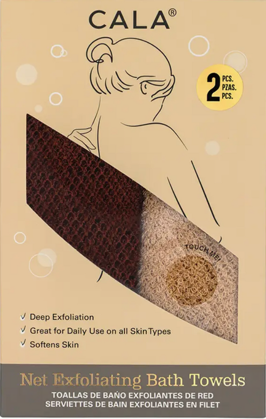 JO Cala Net Exfoliating Bath Towels 2Pcs