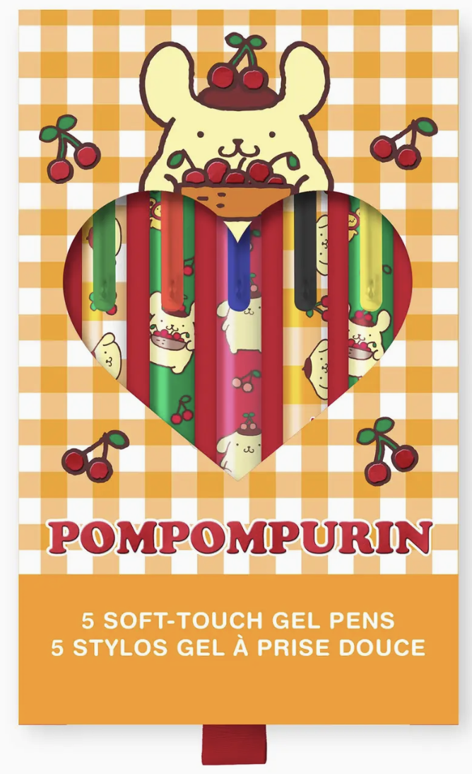 Pompompurin Cherry Soft Touch Gel Pen Set of 5