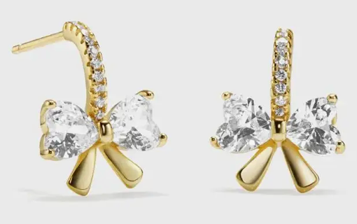 PC 2300 Dainty Bow Tie Drop Stud Earring in 925 Sterling Silver