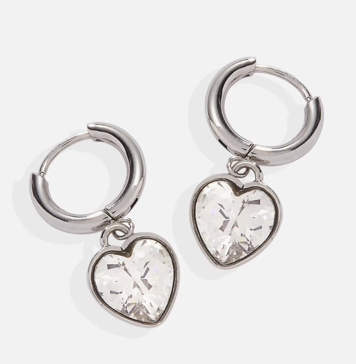 Alex and Ani Crystal Heart Huggie Hoop Earrings
