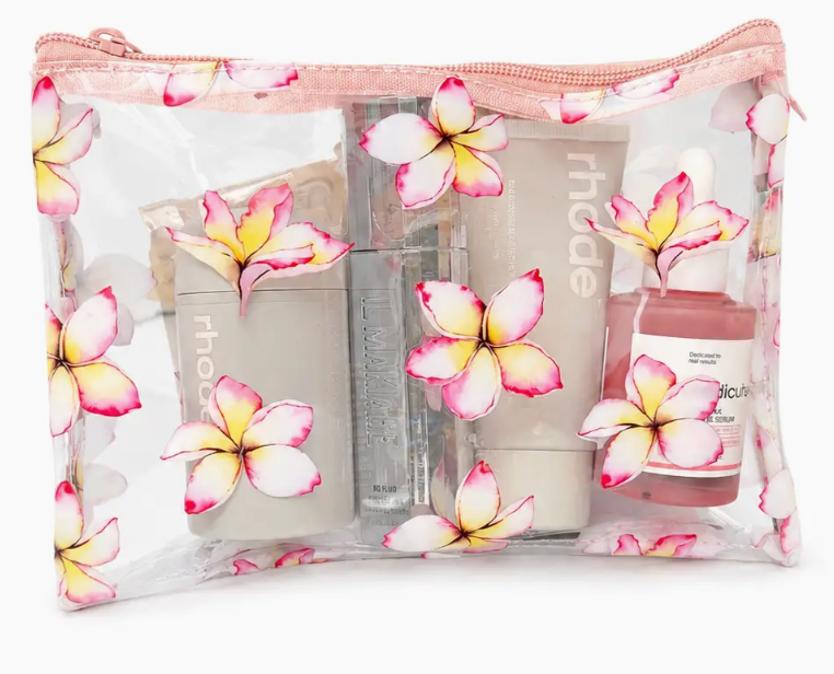 HI Floral Clear Zipper Pouch