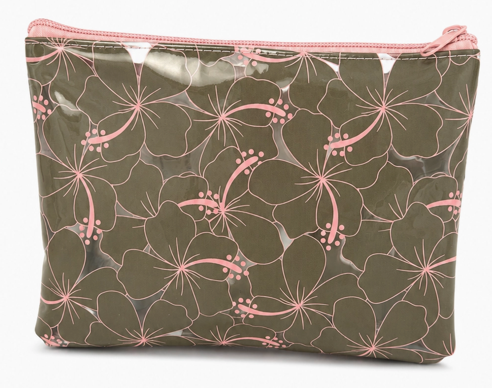 HI Floral Clear Zipper Pouch
